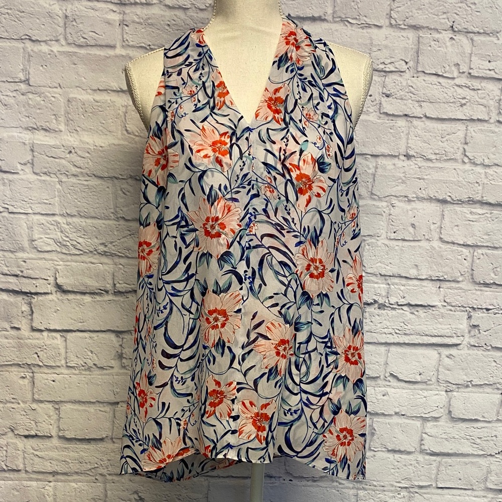 CAbi #5537 Stem Blouse in a multi-color floral print Size Medium